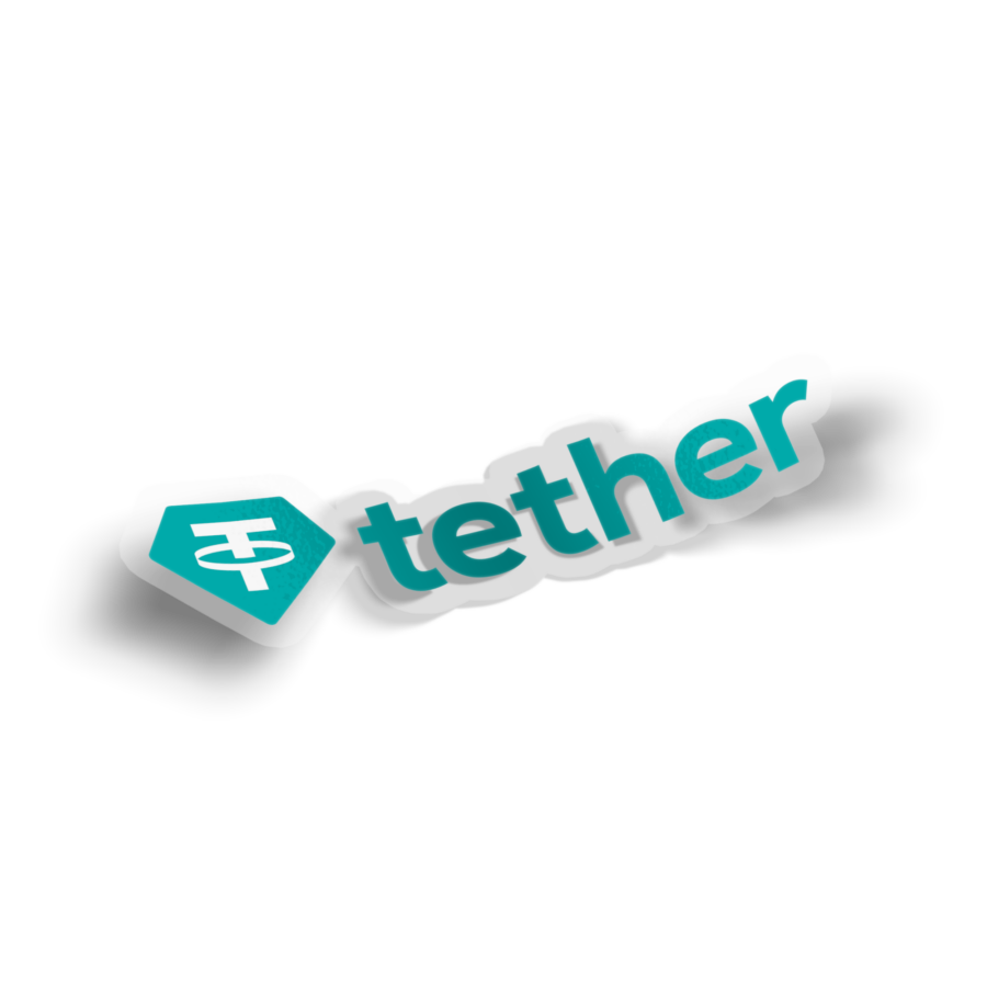 Tether Logo and Text Sticker